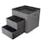 Simplify Gray 2 Drawer Collapsible Storage Ottoman